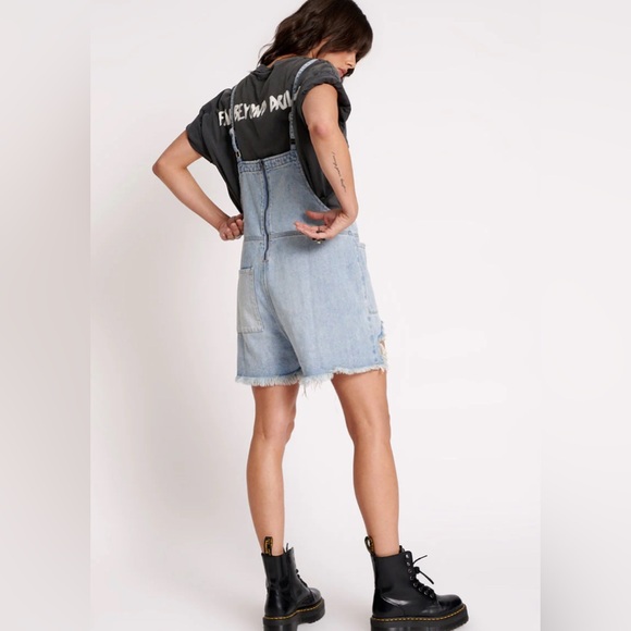 Free People One Teaspoon HENDRIXE PINI DENIM PLAYSUIT. NWOT. - Picture 4 of 6